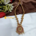 2in1 Floral Chakra and Peacock Amla Mala Short Nec - Image 2