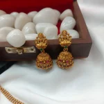 Lakshmi with Floral Chakra Short Neck Set - Image 2