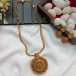 Lakshmi with Floral Chakra Short Neck Set