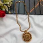 Lakshmi with Floral Chakra Short Neck Set - Image 3