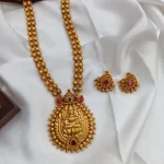 Lakshmi with Rudraksha 2 Layer Long Neck Set - Image 3
