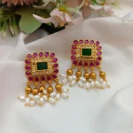 Cubic Earrings with Ruby Thilak - Image 3