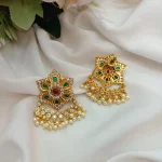 Star Floral Chandbali Earrings - Image 2