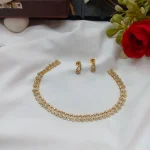 Floral White Stone Short Neck Set