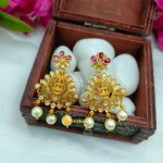 Lakshmi Peacock Kemp Stone With Pearl Choker Set - Image 2