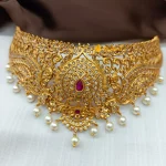 Floral Kemp With Pearl Choker Set - Image 2