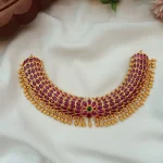 Floral Kemp Emerald Choker with Gold Balls - Image 2