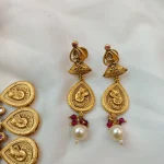 Antique Ganesha Pink & White Stone Short Neck Set - Image 2