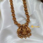 Lakshmi With Lakshmi Motiffs Long Neck Set - Image 3