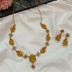 Lakshmi with Peacock Motiffs Short Neck Set