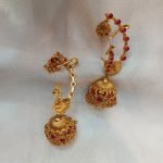 Antique Peacock Kemp Stone Cuff Jhumka - Image 2