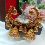 Matt Fish Cuff Jhumka - Image 3
