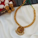 Peacock Pearl Pendant with Amla Balls Mala Short N