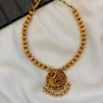 Peacock Pearl Pendant with Amla Balls Mala Short N - Image 2