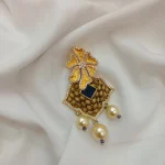 Blue Sapphire Gold Pendant Set - Image 3