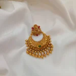 Antique Lakshmi Chandbali Pendant Set - Image 2