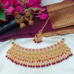 Beautiful Bridal choker Neck Set with Chandbali Ea - Image 2
