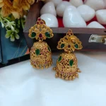 Peacock Floral Multi Jhumka - Image 2