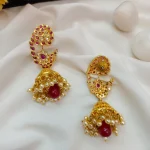 White Ruby Stone Jhumka - Image 2