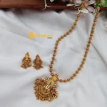 Perumal Pendant with Fancy Amla Ball Chain Short Neckset