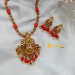 Perumal Pendant with Fancy Amla Ball and Coral Chain - Image 3