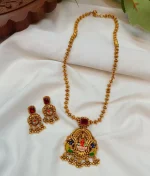 Lakshmi Cubic Stone with Earrings Short Neck Set