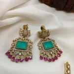 Victorian Peacock Hasli AD Short Neck Set - Image 2