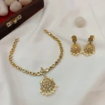 AD Floral Attigai Short Neck Set - Image 4