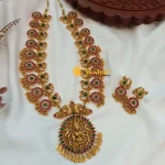 Antique Lakshmi Peacock Long Neck Set