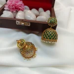 Green Real Kemp Jhumka - Image 2