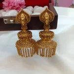 Antique Vinayagar Gold Ball Hanging Jhumkas