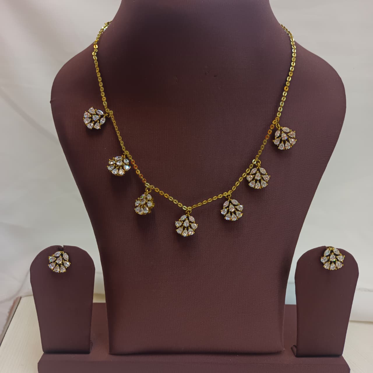 103828.1.1 Akshavi Trends (1) Victorian 7 Flower Short Neck Set - Image 1