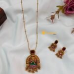 Meenakari Lakshmi with Ball Chain Short Neck Set - Image 2