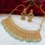 Beautiful Bridal choker Neck Set with Chandbali Ea