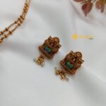 Meenakari Lakshmi Double Chain Short Neck Set - Image 2