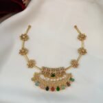 Fancy Navarathna Short Neck Set - Image 3