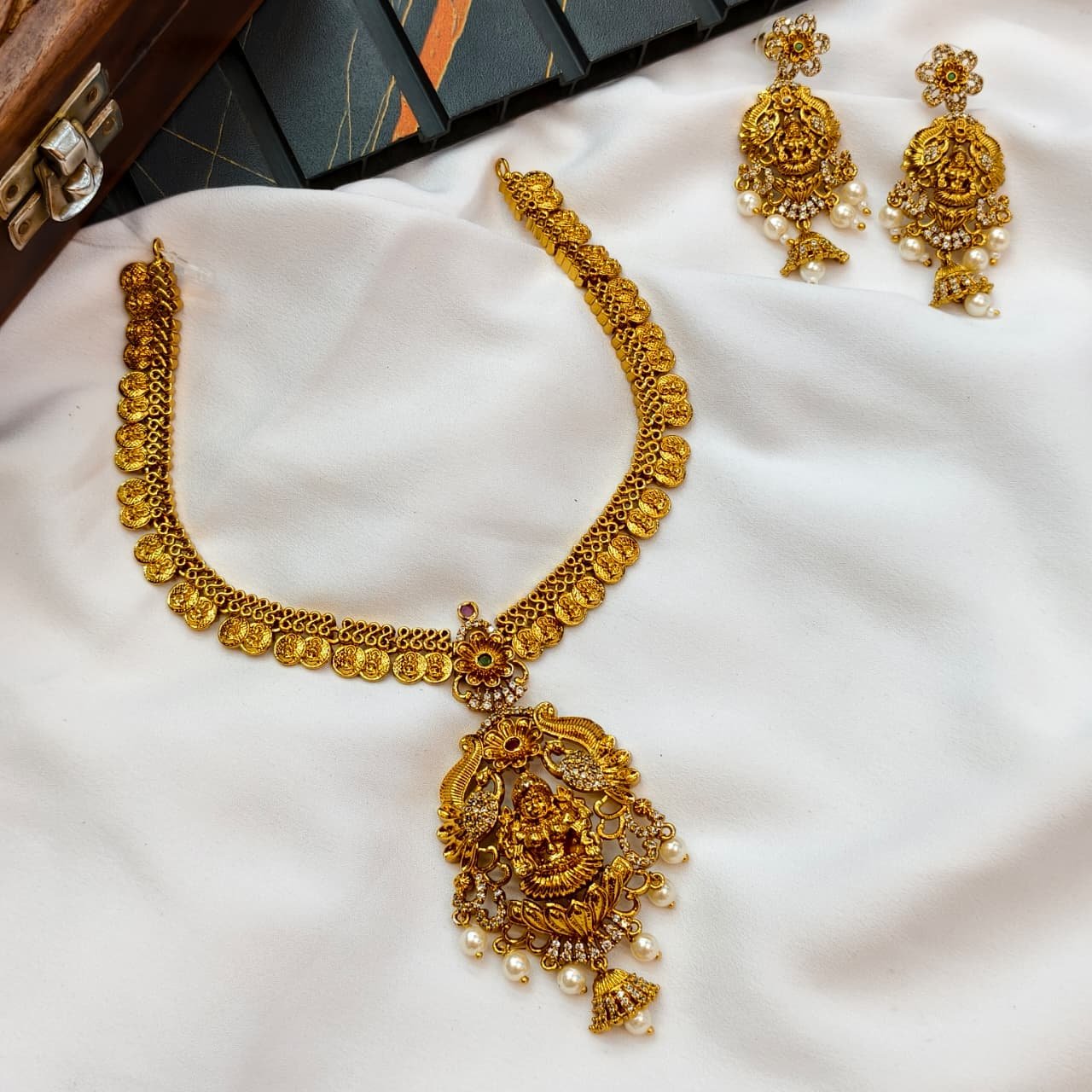 100524.1-2.jpeg Lakshmi Coin Short Neck Set - Image 1