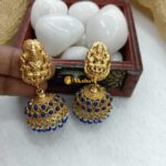 Lakshmi Blue Beads Jhumkas - Image 2