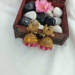Peacock Beaded Jhumka - Image 2