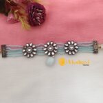 Sky Blue Beads Mala Choker Set - Image 2