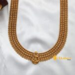 Matte Finish Lakshmi Long Necklace Set - Image 4