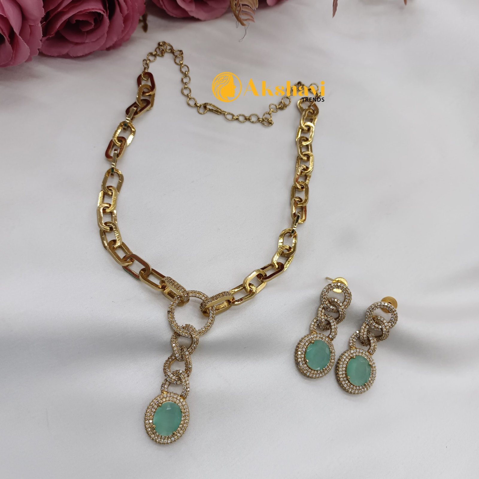 101544.19.1-2-scaled-1.jpeg Oval Designer AD Short Neck Set - Image 1