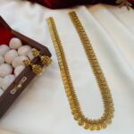 Antique Gold Lakshmi Kasumalai Long Neck Set - Image 2