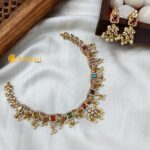 Navaratna Peacock Short Neck Set