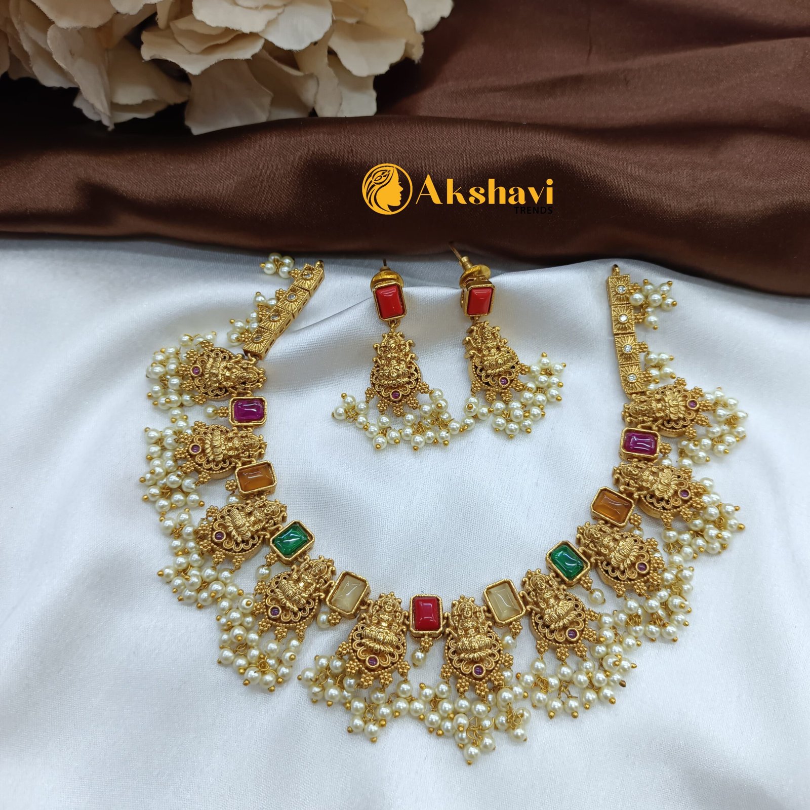 102114.1.1-1-scaled-1.jpeg Lakshmi Cubecut Kuttapusalu Short Neck Set - Image 1