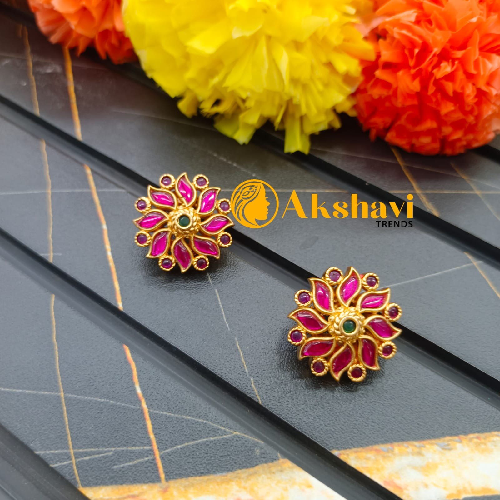 102230.22.1-2.jpeg Antique Floral Earrings Screw Back - Image 1