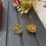 Floral Aqua Green Earrings - Image 2