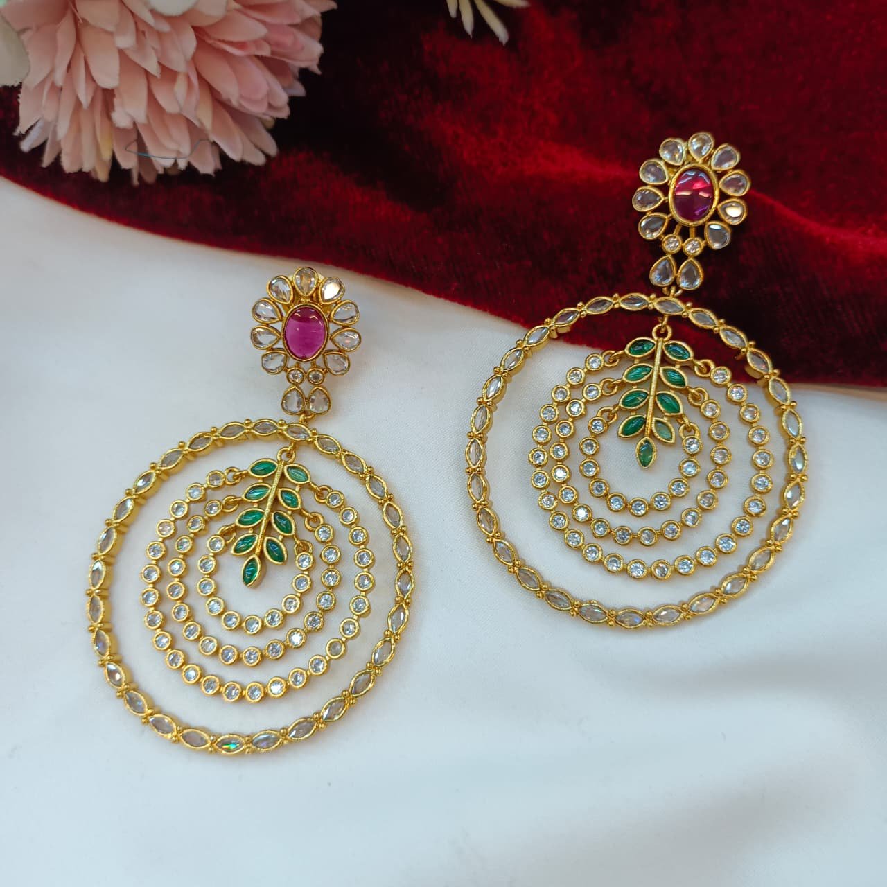 104304.1.1-Akshavi-Trends-3.jpeg 4 Ring Chandbali Earrings - Image 1