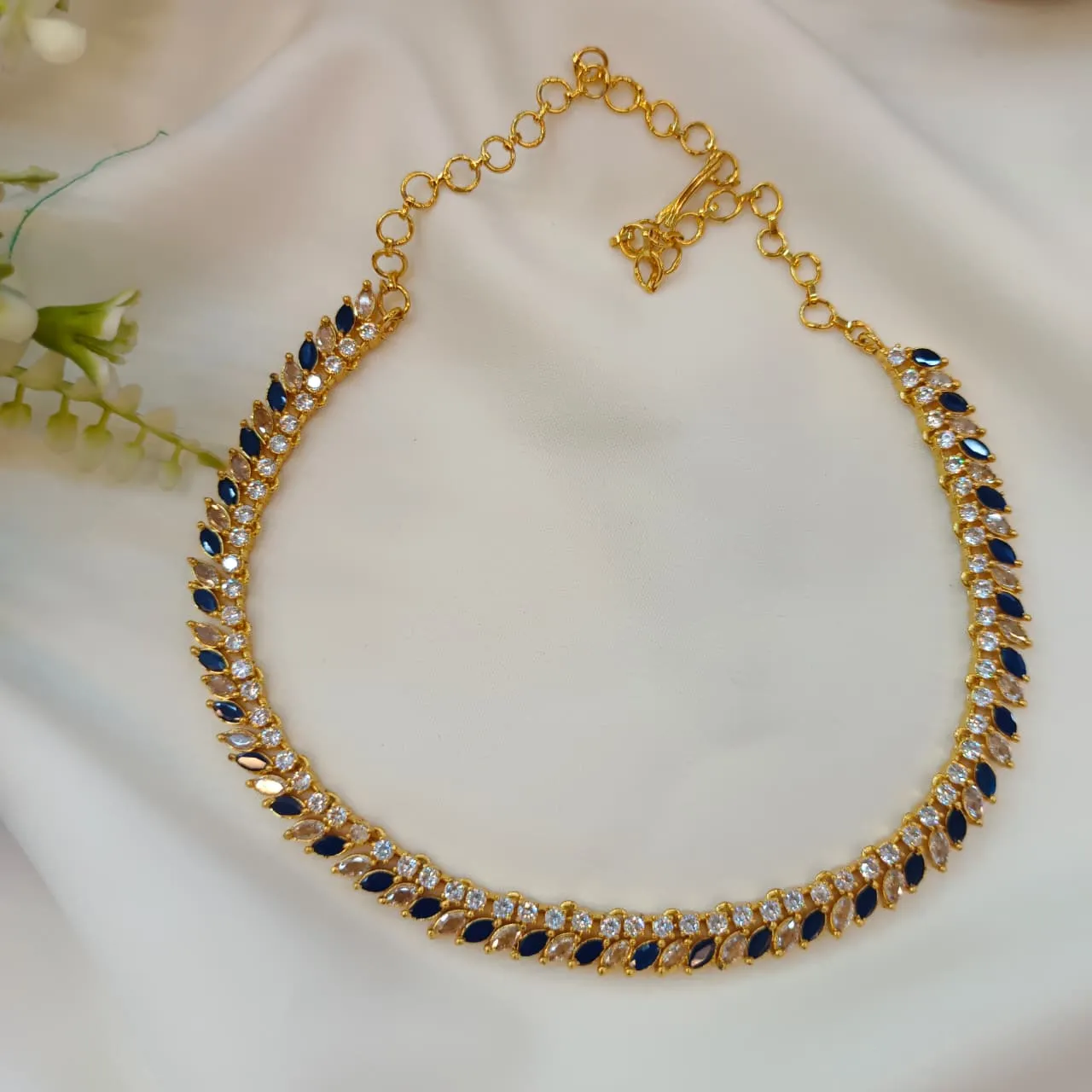 104428.1.1 Akshavi Trends Short NEcklace (1) AD Rice Short Necklace - Image 1