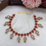 Coral Thilak Short Neck set - Image 3
